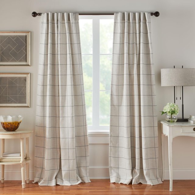 Cortina de ventana Elrene Home Fashions Brighton 52 x 108 cm, color gris