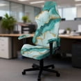 thumbnail image 5 of FUIALDOLG Turquoise Green Gaming Chair Covers Stretchable Slipcover for Computer Chair High Back Chairs Non-slip Scratch Proof Rotating Boss Chairs Cover with Armrest Pads for Women, 5 of 9