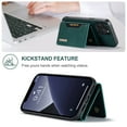 thumbnail image 2 of Elehold Detachable Wallet Case for iPhone 14 Pro 6.1 inch, Premium Vegan Leather Case Soft TPU Magnetic Detachable Folding with Card Slots Kickstand Shockproof 360°Protection Case, Green, 2 of 8