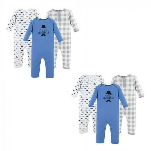 Hudson Baby Infant Boy Cotton Coveralls, Perfect Gentleman 6-Piece, 0-3 Months