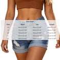 thumbnail image 3 of Kilaqueen Women's High Waisted Denim Shorts with Distressed Detail and Rolled Hem, Stretch Jean Shorts with Pockets for Summer and Casual Wear, 3 of 5