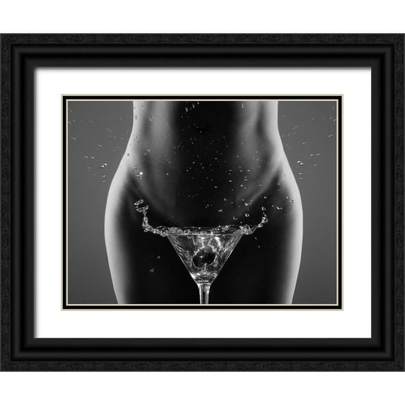 Helerand, Roland 24x19 Black Ornate Wood Framed with Double Matting Museum Art Print Titled - There´s Your drink Sir