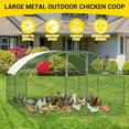 thumbnail image 5 of Large Metal Chicken Coop, Chicken Runs for Yard with Cover, Large Chicken Run with Double Door and Upgrade Tri-Supporting, Walk in Chicken Coop for Outdoor Farm Yard, 9.8' W x 6.5' D x 6.5' H, 5 of 7