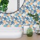 thumbnail image 5 of 6 piezas de azulejos a cuadros azules y amarillos (20*20CM) - Azulejos autoadhesivos para cocina, salón, baño y decoración del hogar autoadhesivos, 5 of 5