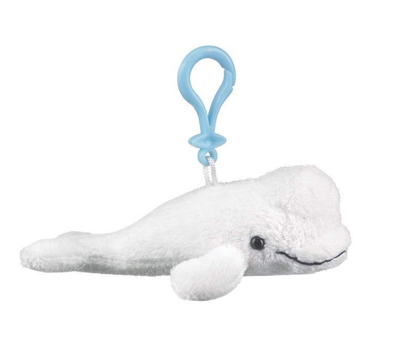 Wildlife Artists Beluga Whale Plush Backpack Clip Toy Keychain 5.5