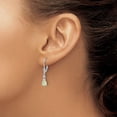 thumbnail image 4 of FJC Finejewelers 925 Sterling Silver Dangle  CZ and Created Opal Teardrop Leverback Earrings 29 x 5 mm, 4 of 6