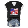 thumbnail image 1 of Camiseta de Manga Corta con Cuello en V Impresa Por el Día de la Independencia para el Uso Casual Y de Fiesta, Camiseta Patriótica, 1 of 3
