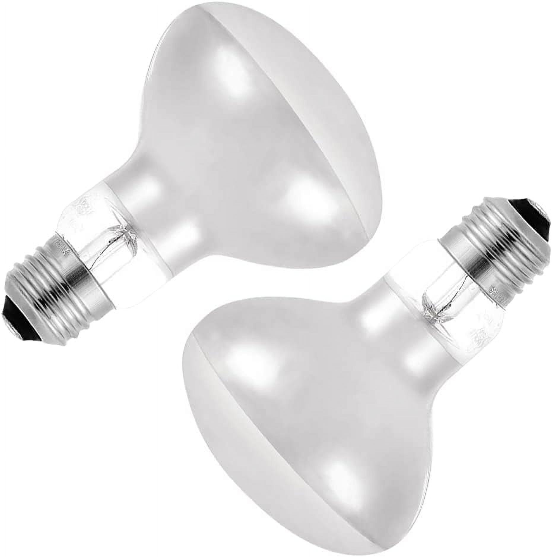 Reptile Heating Bulb, 2 Pack 100W Basking Heat Lamp for Reptiles, E27 White Infrared Heat Bulbs, 220V