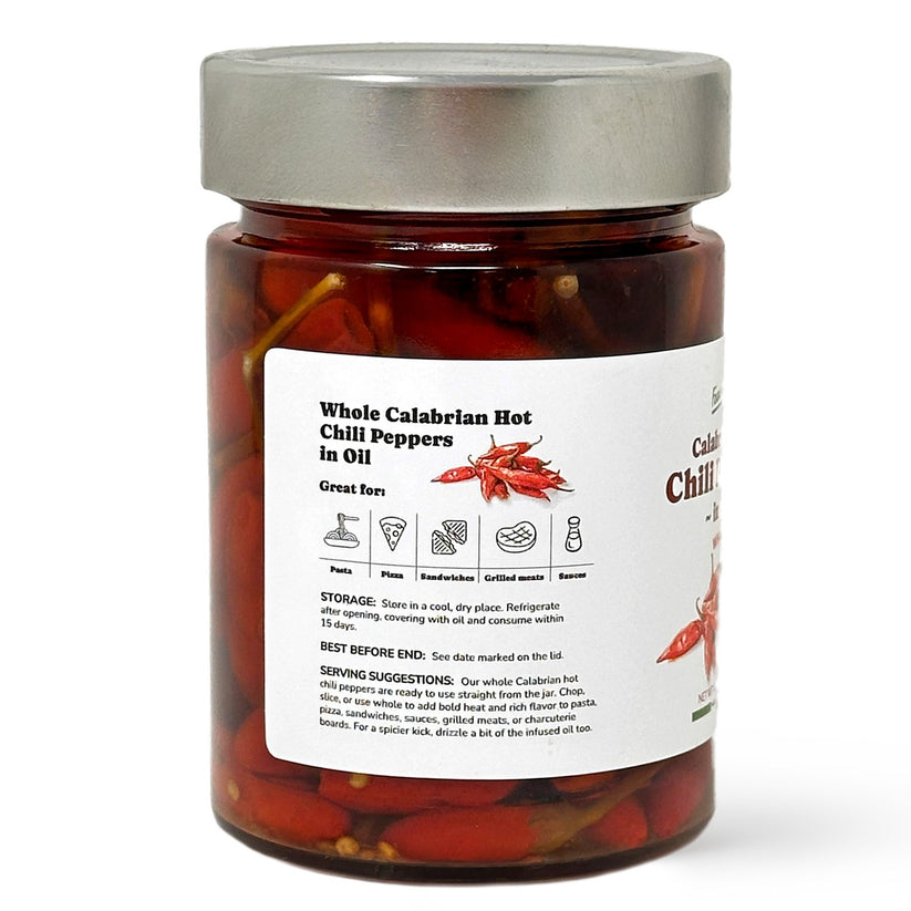 Food To Live Whole Long Calabrian Hot Chili Peppers in Oil, 280 gr – Spicy and Savory Italian Gourmet Seasoning for Pizza, Pasta and Rice. Vegan (Pack of 3)