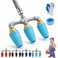 thumbnail image 1 of 2026new Triple Turbo Nozzle Pressure Washer, 360° Rotating High-Pressure Nozzle with 1/4" Quick Connector, 4000 PSI Max, 4–6 GPM Flow for Power Washers and Outdoor Cleaning, 1 of 8