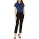 thumbnail image 2 of CAMISA DE BOTONES DE CORTO MANGA ELEGANTE PARA MUJERES CHIC XL AZUL OSCURO, 2 of 7