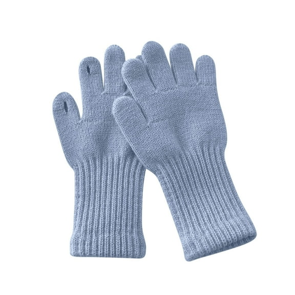 POIUYTR Kids Gloves Knitted Cotton Gloves Toddler Full Fingers Stretchy Warm Mittens Winter Touch Screen Gloves for Boys Girls 3-11Y