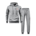 thumbnail image 4 of Curuila Sweatsuits Mens 2 Piece Outfit With Pocket Long Sleeve Letter Print Hooded Sweatshirt With Sweatpants Everyday Wear Comfort Tracksuit Size M, 4 of 5