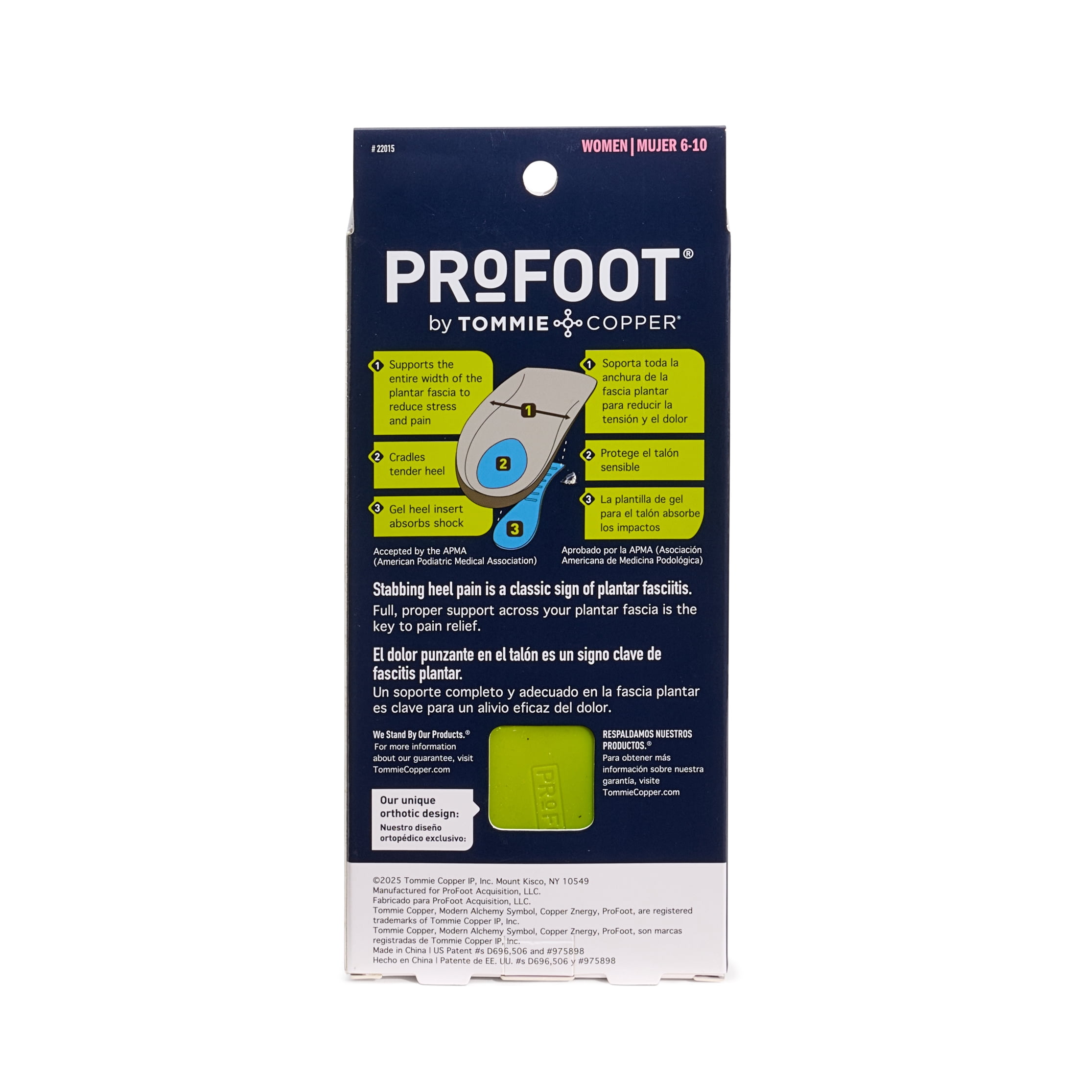 (3 pack) ProFoot Plantar Fasciitis Orthotic Insoles, Womens 6-11, 1 Pair