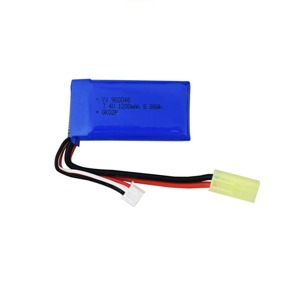 Partheme Novelty Toys 2 Counts 7.4V 1200mah Lithium Battery For 2.4G 1:18 Full Scale High-Speed RC Car Battery As shown