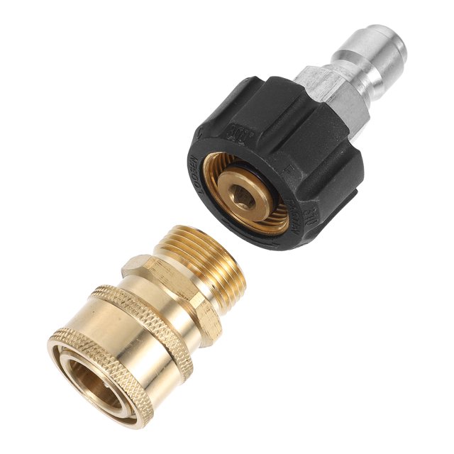 2pcs High Pressure Washer Fittings Brass Quick Connect Set for Power Washer Hose Adapter and Quick Coupler Pressure Washer Fittings