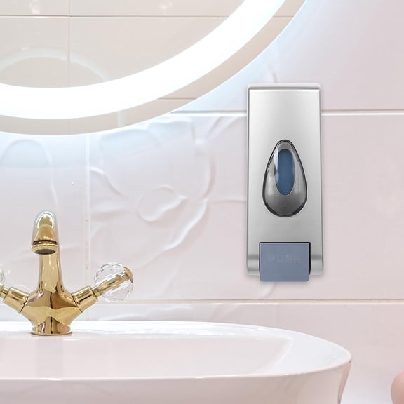 Manual Soap Dispenser, Wall Mounted Large Capacity Refillable 350ml Bottle for Shower Soap Schools Bathroom