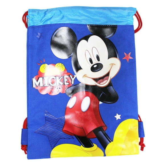 Disney's Mickey Mouse Joyful Stars Blue Colored Drawstring Backpack