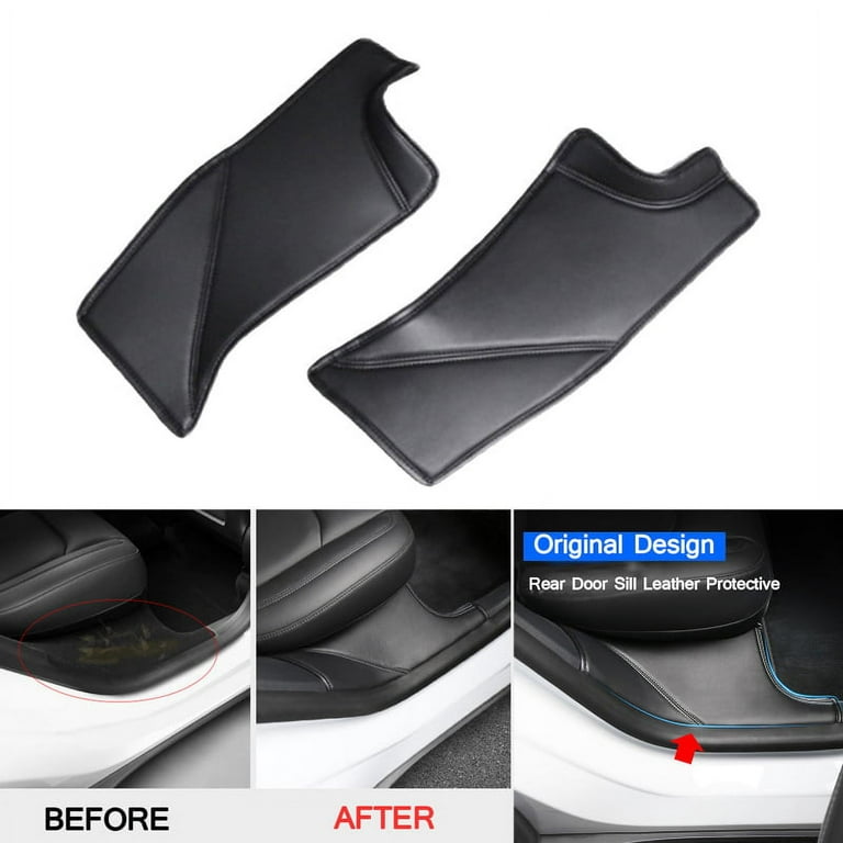 1Pair Car Rear Door Sill Protector Cover Anti Kick Pad Fit for Tesla Model Y  