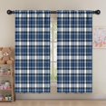 thumbnail image 5 of Blackout Kids Curtains,Navy White Plaid Checkered Pattern Childrens Insulated Curtains Set Of 2,Bedroom Essentials,Toddler Room Decor 52"x63", 5 of 5