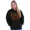 thumbnail image 3 of Country Strong Brand Deer Antlers Unisex Plus Fleece Graphic Hoodie Brisco Brands 4X, 3 of 6