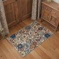 thumbnail image 2 of DEORAB 8x10 Area Rugs Floral Navy Beige Low Pile Lightweight Machine Washable Non Slip Rug for Living Room, Bedroom, 2 of 6