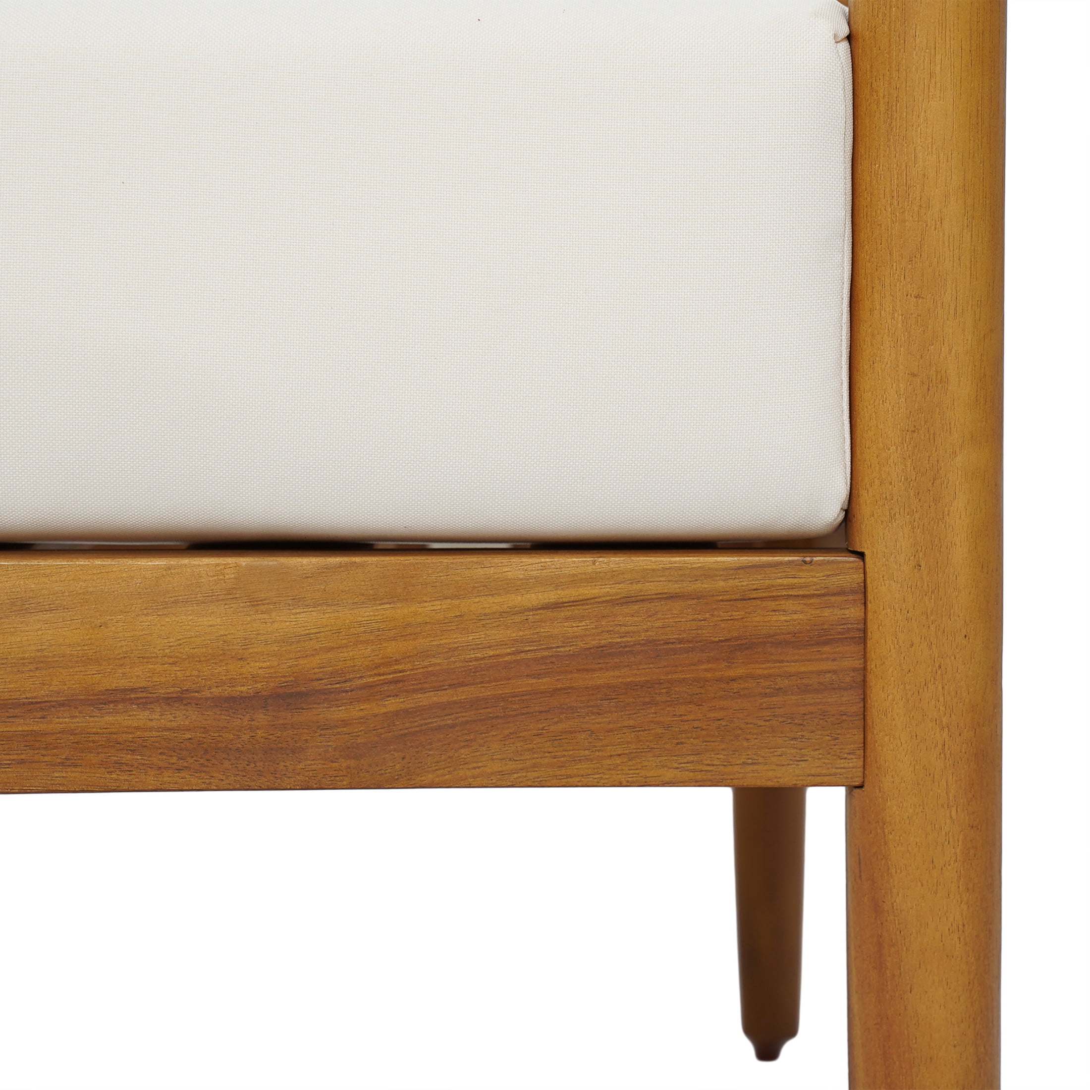 Christopher Knight Home Mid-Century Outdoor Acacia Wood Club Chair with Water Repellent Cushions, Teak+Cream