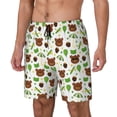 thumbnail image 2 of Haiem Cute Bear Mens Swim Trunks with Compression Liner 2 in 1 Swimming Shorts Stretch Swimwear Quick Dry,Board Shorts-Medium, 2 of 9