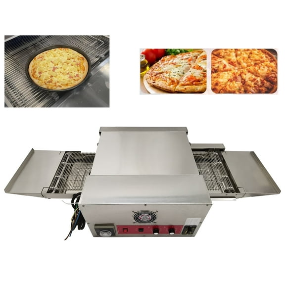 12" Electric Pizza Oven Countertop Conveyor Belt Chain Type Pizza Oven 220V