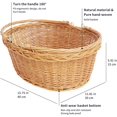 thumbnail image 4 of Wicker Picnic Basket with Handle, Natural Large Empty Basket Cheap Easter Egg Candy Storage Suitable for Toys, Flowers, Weddings (Original Color 15.75 * 11.81 * 5.91 inches), 4 of 6