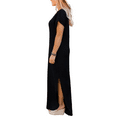 thumbnail image 3 of SIEANE Women's Short Sleeve V-Neck Split Maxi Dress with Pocket, 3 of 5