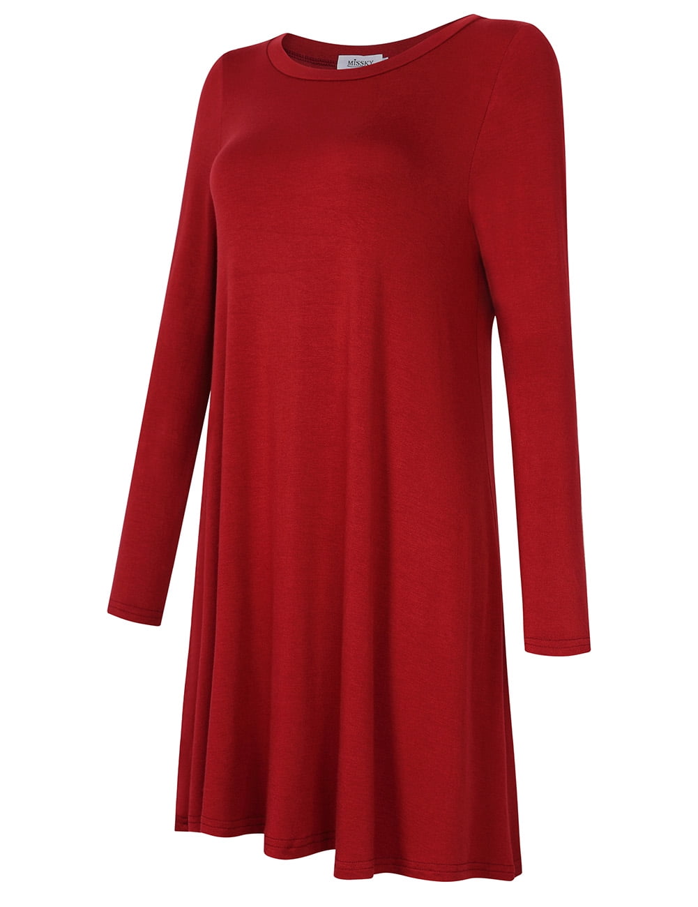 red long sleeve t shirt dress