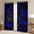 thumbnail image 2 of Castle Fairy Plaid Black Out Curtains,Futuristic Cubes Curtains Pack of 2 (42x63 Each), 2 of 6