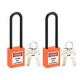 thumbnail image 1 of Lockout Tagout Locks 3 Inch Shackle Key Different Safety Padlock Plastic Lock Orange 2 pcs, 1 of 4