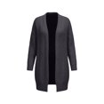 thumbnail image 6 of Hrsba Cable Knit Sweaters for Women Solid Color V Neck Oversized Long Knit Pullover Sweater, 6 of 6