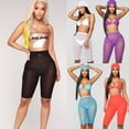 thumbnail image 4 of Women Sexy Black Fishnet Hot Shorts Zipper See Through Mesh Legging Half Pants, 4 of 5