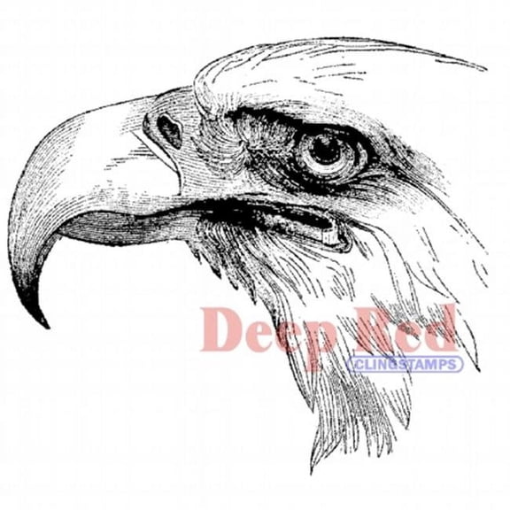 Deep Red Stamps 4X502018 Deep Red Cling Stamp 3''X3''-Bald Eagle