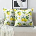 thumbnail image 2 of LALILO Throw Pillow Covers Lemon White Watercolor Tree Fruit Cushion Cover 18" x 18", 2 Pack, 2 of 6