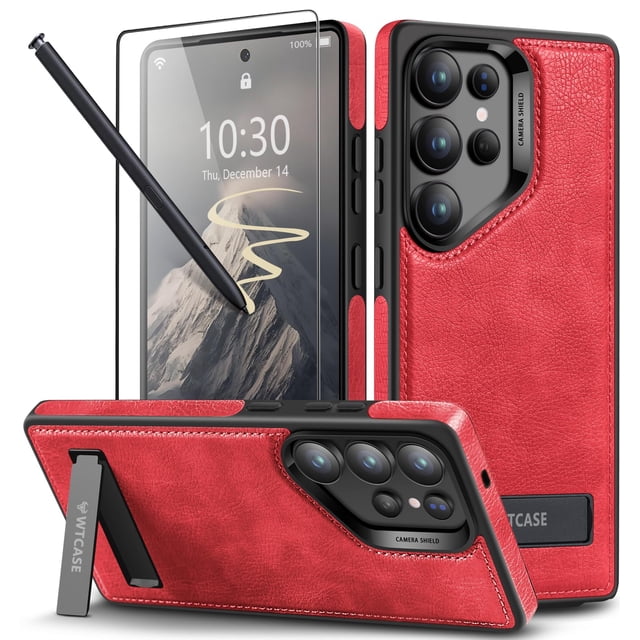 Funda de teléfono WTCASE de piel magnética fuerte para Samsung S25 Ultra