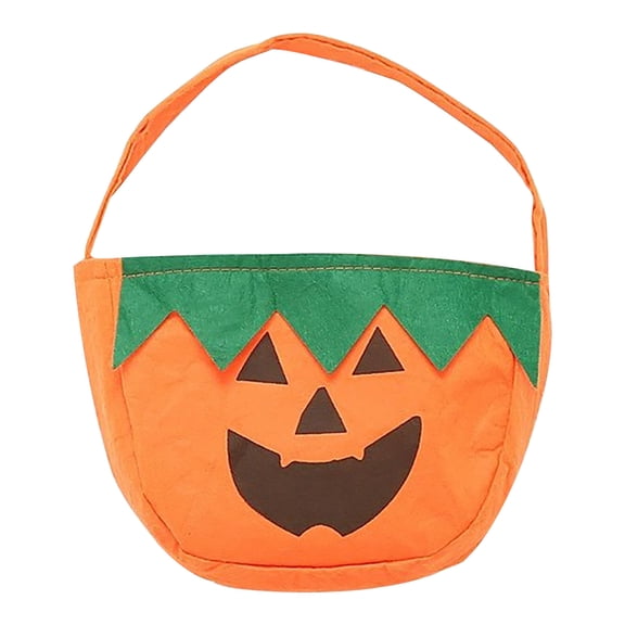Mikilon Halloween Decorations, Halloween Candy Bags, Non-woven Barrels Trick-or-Treating Bags Without Giving Sugar, Handbags for Kids Party Supplies, cloth, orange
