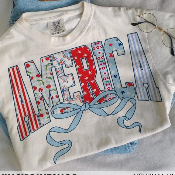 Coquette 4Th Of July Shirt, Retro America Flag Unisex S-5XL Hot Trending Shirt