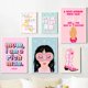 thumbnail image 2 of Póster de Girl Power para decoración de pared del hogar, arte inspirador, cita motivacional, pintura en lienzo, mamá, soy un hombre rico, Rosa, 2 of 4