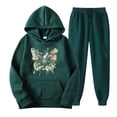 thumbnail image 1 of Pantalons pour Femmes Décontractés Mode Imprimé Sportswear Ensemble à Capuche Manches Longues, 1 of 3