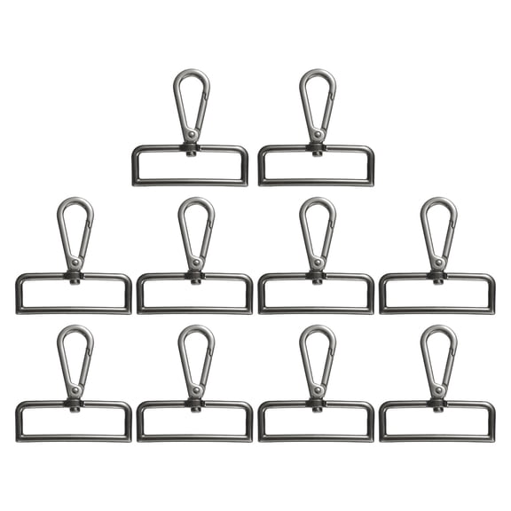 Uxcell 10pcs Metal D Ring Lobster Claw Clasp 2.01" 360° Swivel Snap Hook, Gunmetal
