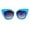 blue silver, variant on Flat Panel Mirror Lens Oversize Cat Eye Double Frame Womens Sunglasses Blue Silver