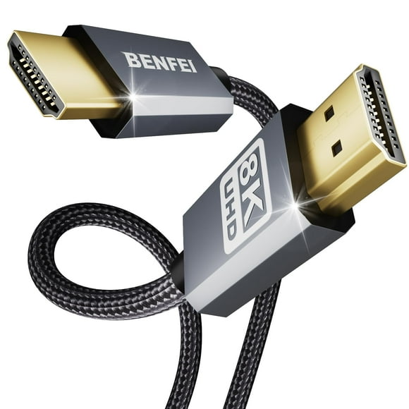 BENFEI Câble HDMI vers HDMI 10 Pieds 8K, Câble HDMI Certifié Ultra Haute Vitesse 4K@240Hz, 8K@60Hz, HDMI 2.1, 10 Pieds, 48Gbps, Boîtier en Aluminium, Tressage en Nylon