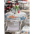 thumbnail image 4 of Outdoor Tablecloth with Umbrella Hole and Zipper, Orange Blue Starfish Coastal Round Table Cloth 54 Inch Waterproof Tablecloth, Summer Beach Eucalyptus Vintage Picnic Table Cover for Patio Camping, 4 of 7
