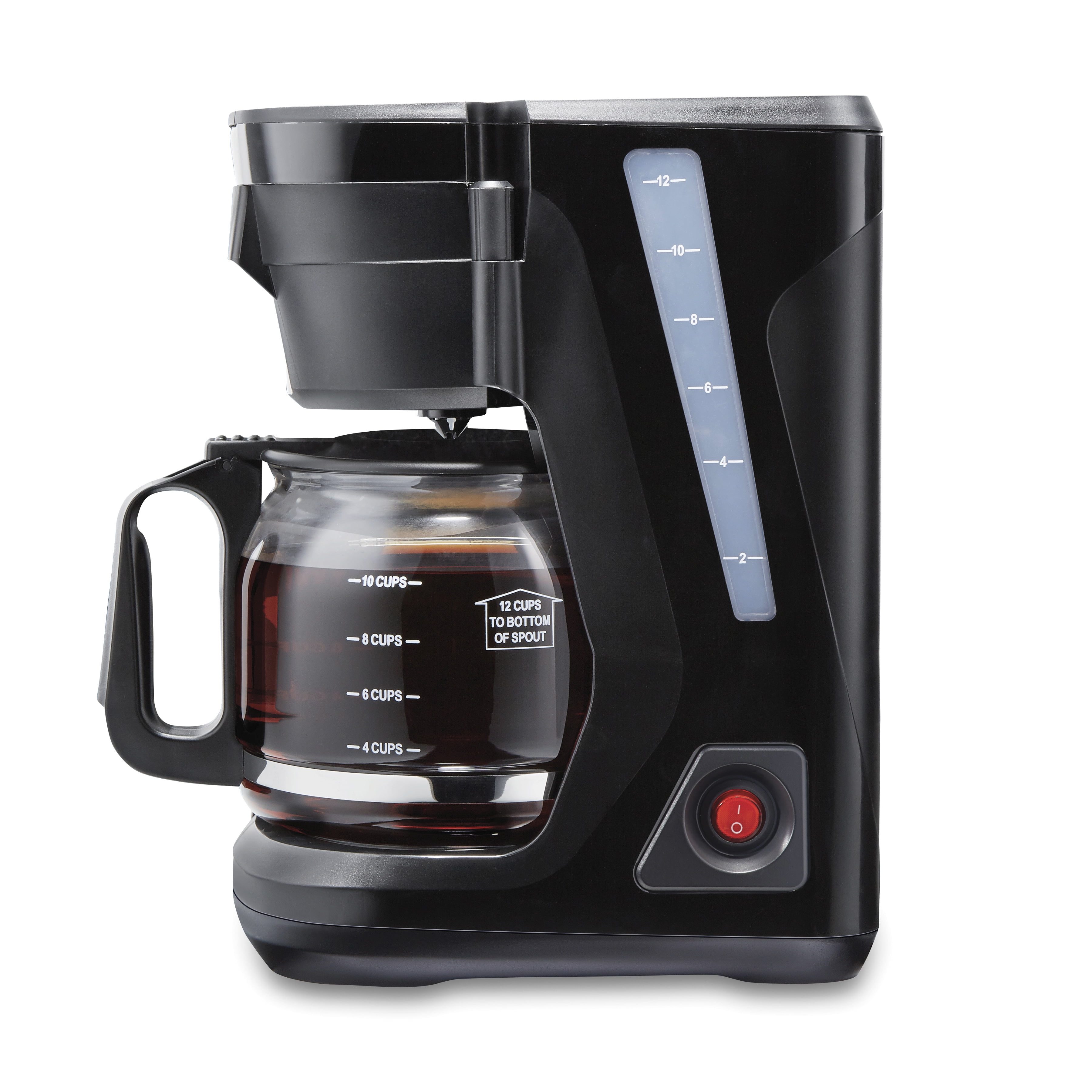 Proctor Silex Front Fill 12-Cup Drip Coffee Maker Machine with Glass Coffee Pot, Cafetera, Black