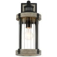 thumbnail image 4 of John Timberland Stan Rustic Farmhouse Outdoor Wall Light Fixture Gray Faux Wood Black Motion Sensor 15 1/2" Clear Ribbed Glass for Post Exterior Barn, 4 of 9