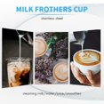 thumbnail image 5 of Jarra de acero inoxidable para espumar leche para macchiato, capuchino, latte art, incluido café con leche Arte, espumador de leche, 350 ml, 5 of 5
